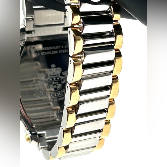 Women's Juicy Couture Gold and Silver Watch Swarovski Crystals 7" PRISTINE - Picture 9 of 13